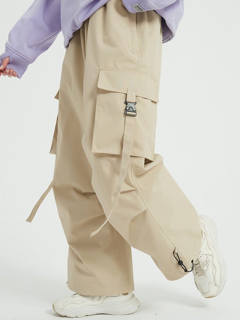Outdoor Baggy Snowboard Pants Adjustable Waist Ski Pants 