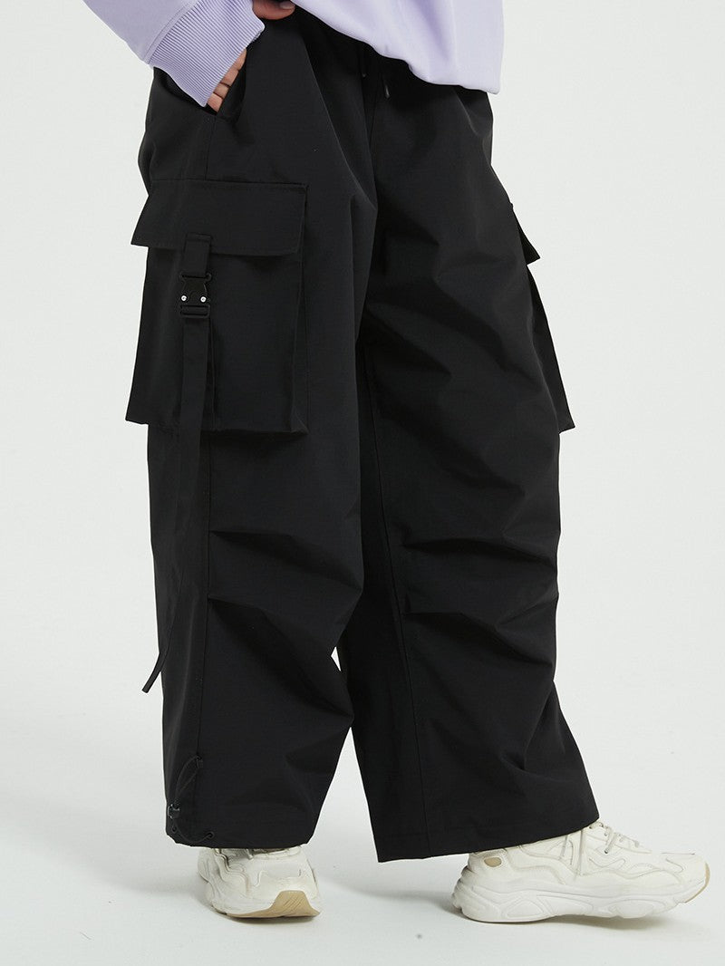 Outdoor Baggy Snowboard Pants Adjustable Waist Ski Pants 