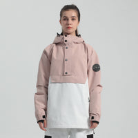 Women Hooded Anorak Snow Jacket Half-zip Ski Hoodies 