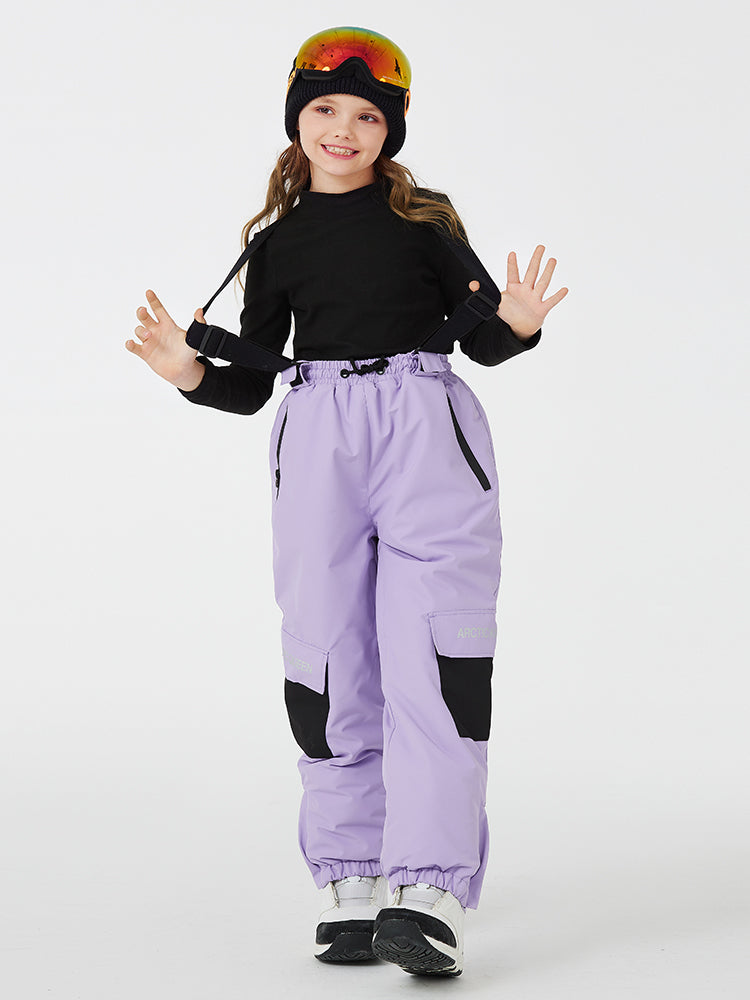 Kid's Unisex Mountain Lover Waterproof Snow Pants Ski Bibs 