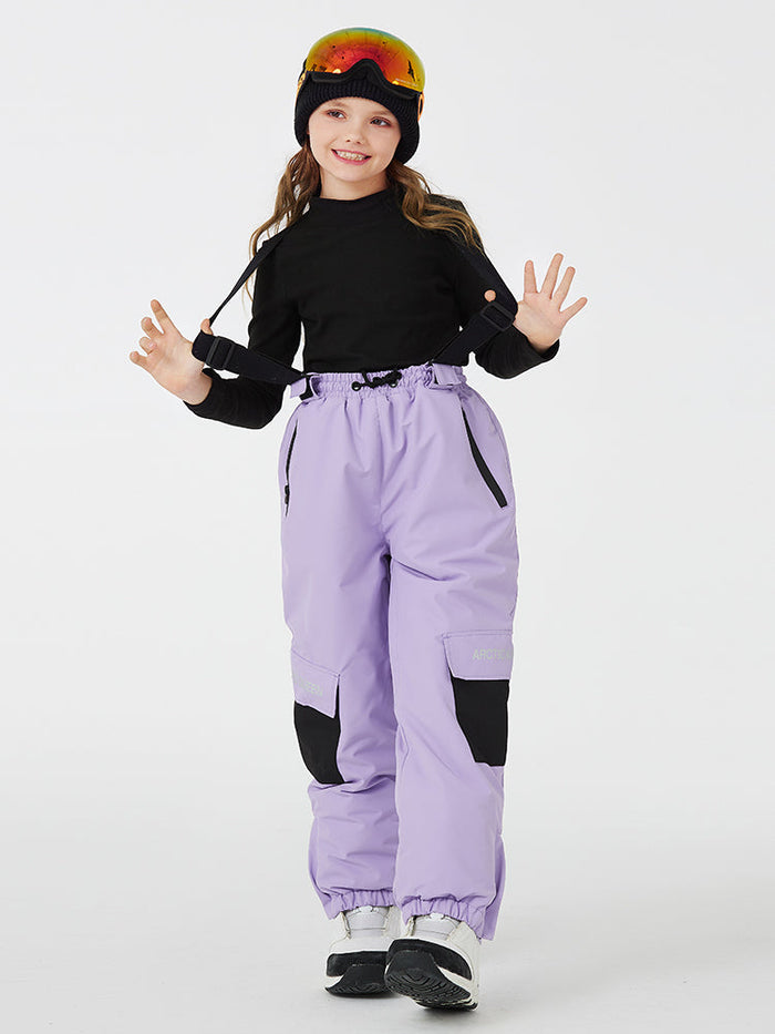Kid's Unisex Mountain Lover Waterproof Snow Pants Ski Bibs 