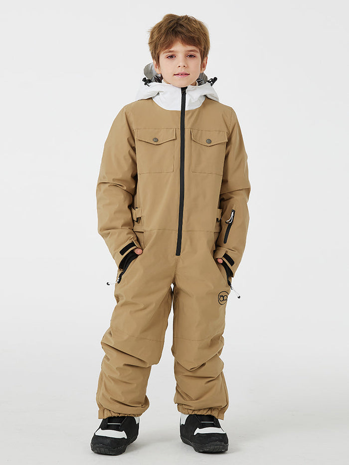 Kid's Unisex Mountain Explorer Waterproof One Piece Snow Suits 