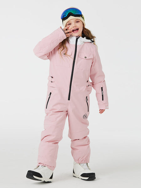 Kid's Unisex Mountain Explorer Waterproof One Piece Snow Suits 