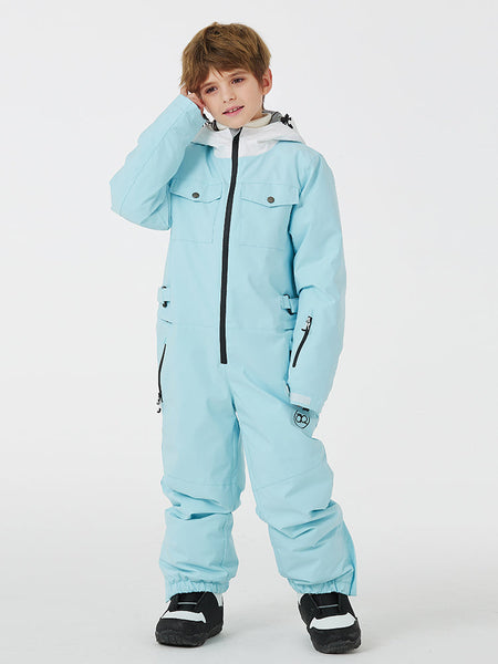 Kid's Unisex Mountain Explorer Waterproof One Piece Snow Suits 