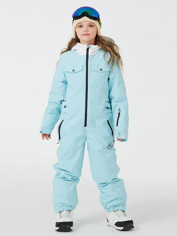 Kid's Unisex Mountain Explorer Waterproof One Piece Snow Suits 