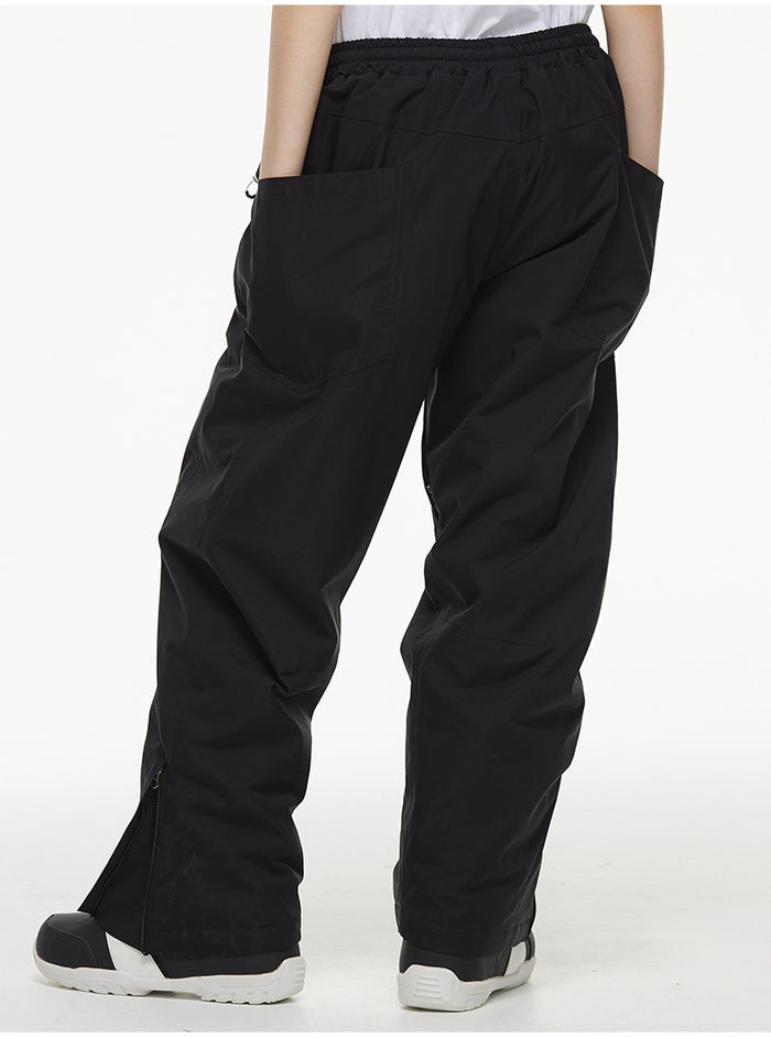 Solid Color Outdoor Sports Pants Loose Fit Thick Snowboarding Pants 