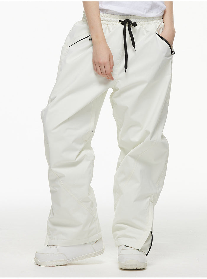 Solid Color Outdoor Sports Pants Loose Fit Thick Snowboarding Pants 