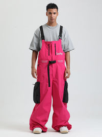 Men's Gsou Snow Alpine Freestyle Extra-Baggy Snow Bibs Pants 