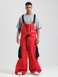 Men's Gsou Snow Alpine Freestyle Extra-Baggy Snow Bibs Pants 