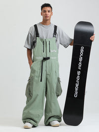 Men's Gsou Snow Alpine Freestyle Extra-Baggy Snow Bibs Pants 