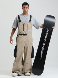 Men's Gsou Snow Alpine Freestyle Extra-Baggy Snow Bibs Pants 