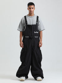 Men's Gsou Snow Alpine Freestyle Extra-Baggy Snow Bibs Pants 