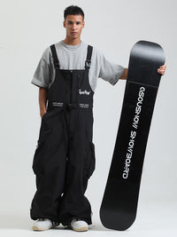 Men's Gsou Snow Alpine Freestyle Extra-Baggy Snow Bibs Pants 