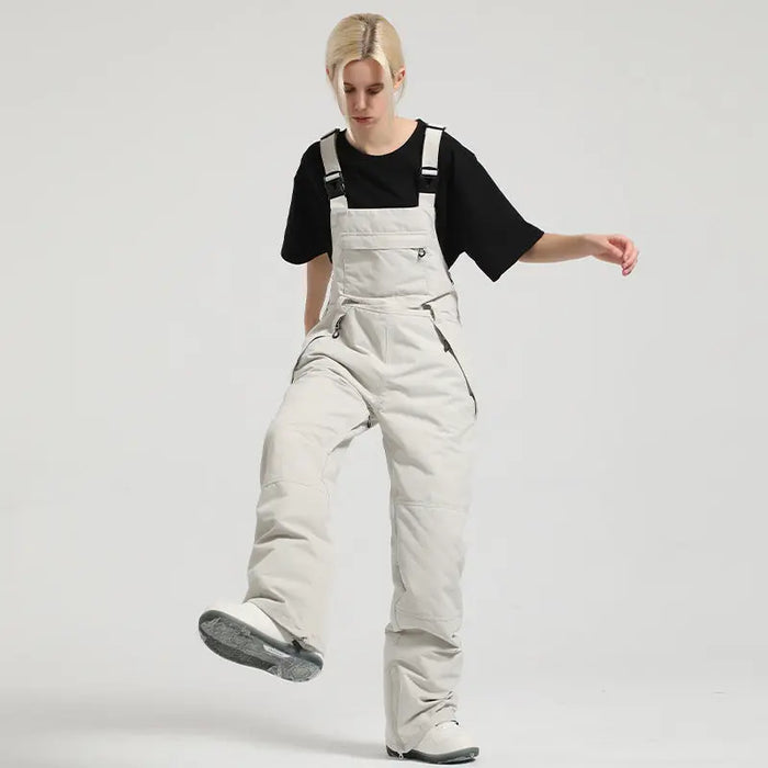 2025 Winter Snowboard Bibs Pants Girls Contrast Color Overalls 