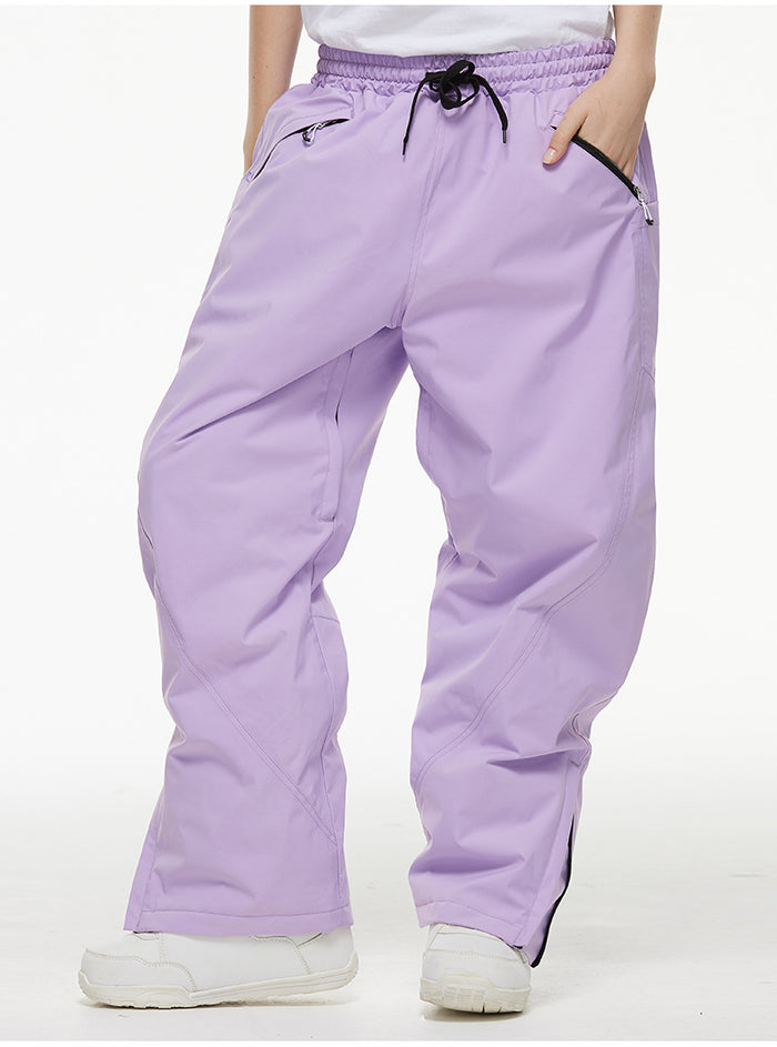 Solid Color Outdoor Sports Pants Loose Fit Thick Snowboarding Pants 