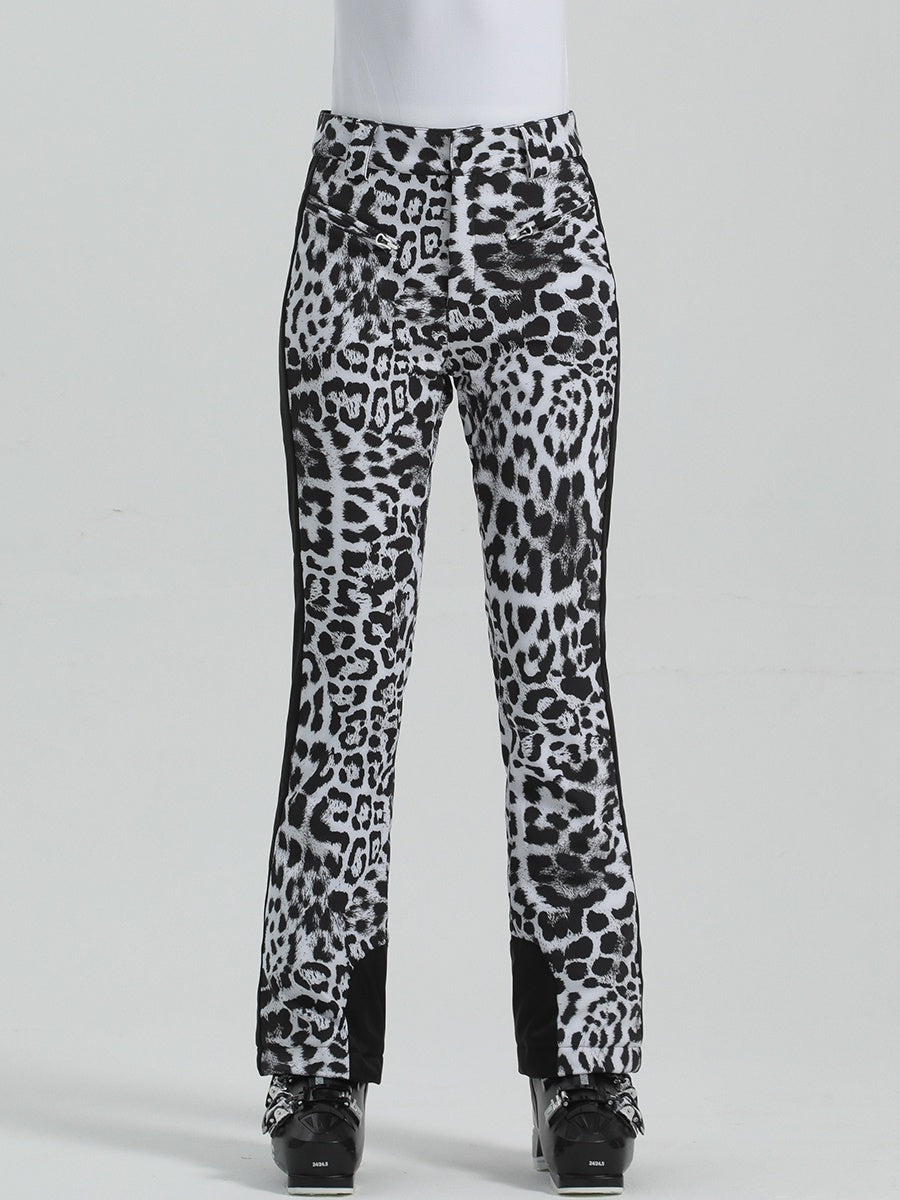 Leopard High Waist Slim Snow Pants