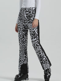 Leopard High Waist Slim Snow Pants
