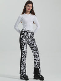 Leopard High Waist Slim Snow Pants