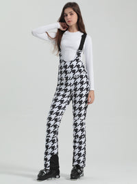 Houndstooth Slim Salopette Ski Pants