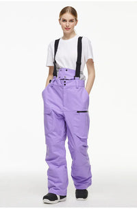 High Waist Ski Bibs for 2025 Skiing Sports Unisex Snowboarding Overalls 