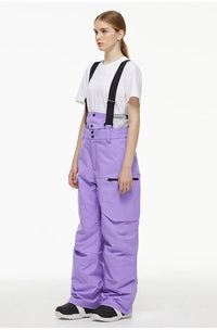 High Waist Ski Bibs for 2025 Skiing Sports Unisex Snowboarding Overalls 