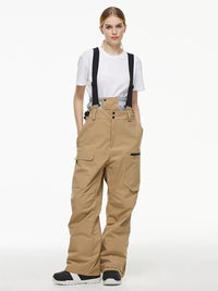High Waist Ski Bibs for 2025 Skiing Sports Unisex Snowboarding Overalls 