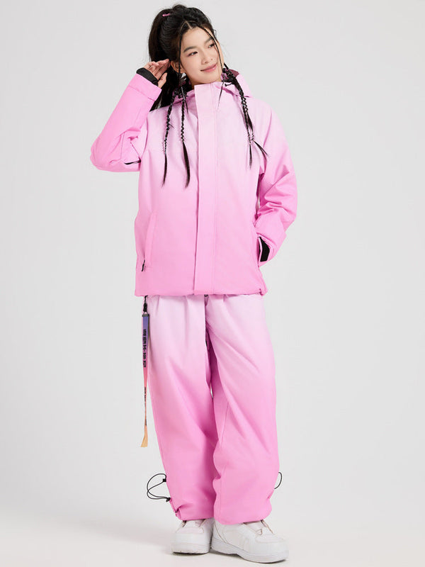 Insulated Skiing Suit Set Solid Color Snowboarding Jacket & Pants（复制） 