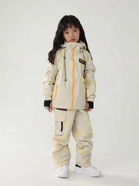 Kid's Air Pose Mountain Breaker Stripe Cargo Snow Jacket & Pants 