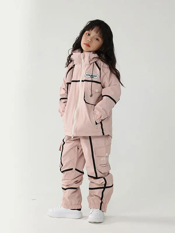 Kid's Air Pose Mountain Breaker Stripe Cargo Snow Jacket & Pants 