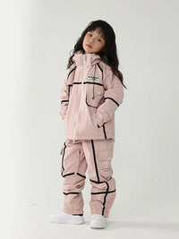 Kid's Air Pose Mountain Breaker Stripe Cargo Snow Jacket & Pants 