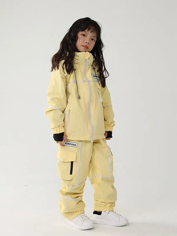 Kid's Air Pose Mountain Breaker Stripe Cargo Snow Jacket & Pants 