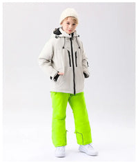 Kids Outdoor Snowboarding Jacket Hooded Warm Coat 
