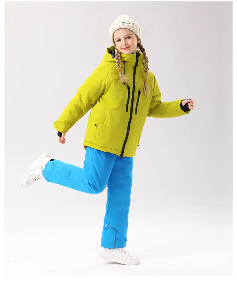 Kids Outdoor Snowboarding Jacket Hooded Warm Coat 