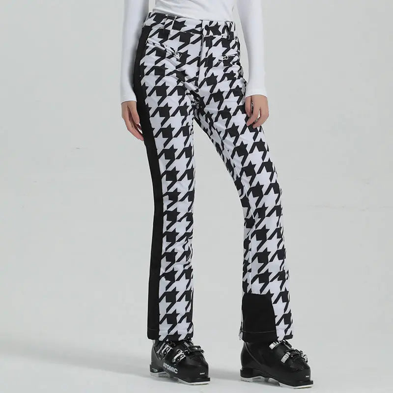 Leopard Printed Slim Snowboard Pants 