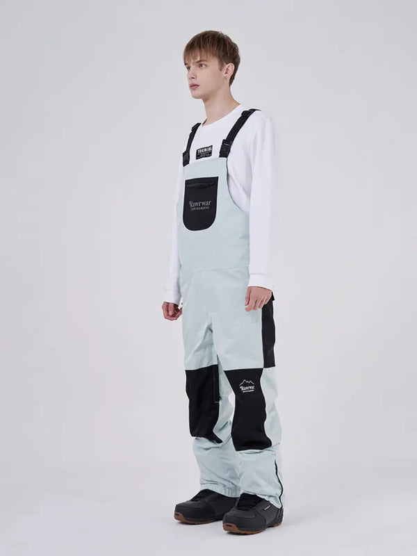 Men Insulated Snow Snowboard Bibs Colorblock