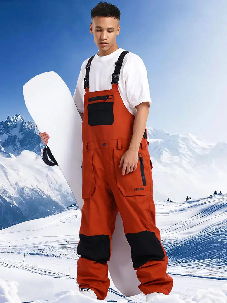 Men Ski Bibs Snowboard Pants Snow Bibs Overalls 