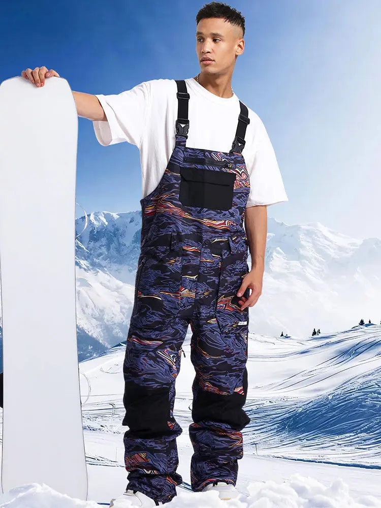 Men Ski Bibs Snowboard Pants Snow Bibs Overalls 