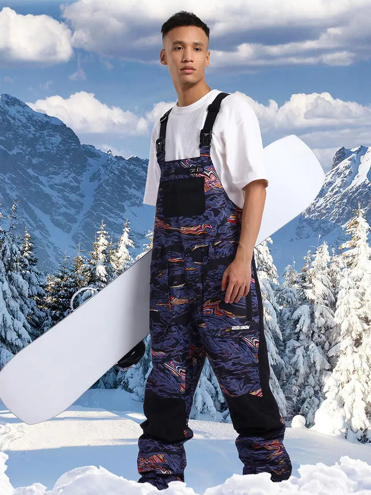 Men Ski Bibs Snowboard Pants Snow Bibs Overalls 