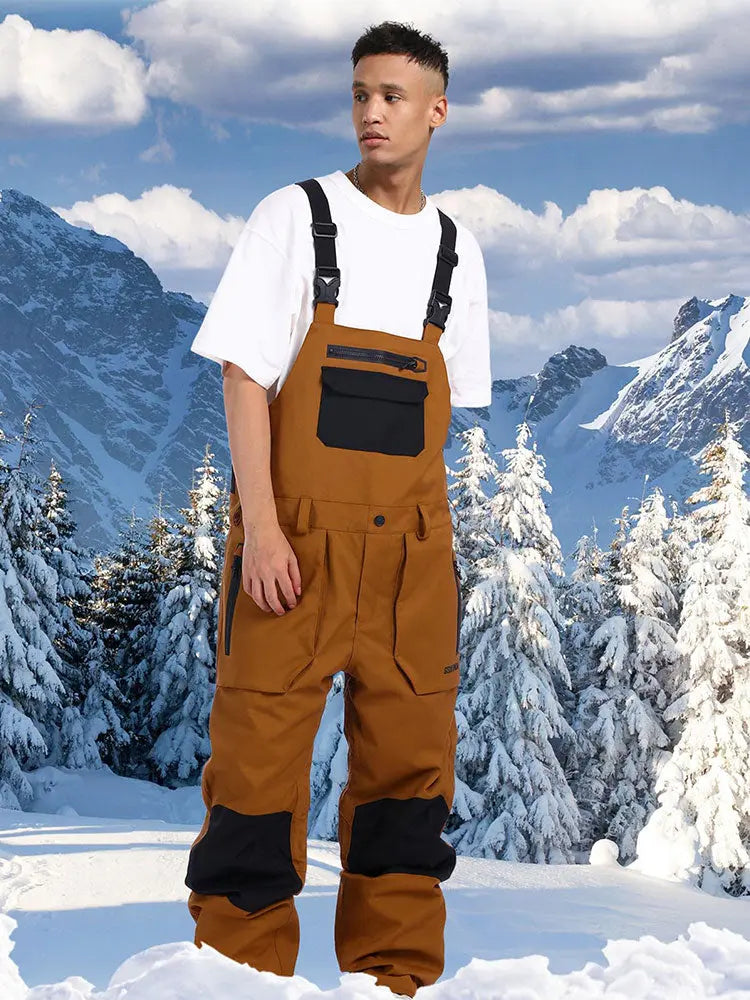 Men Ski Bibs Snowboard Pants Snow Bibs Overalls 