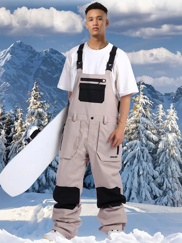Men Ski Bibs Snowboard Pants Snow Bibs Overalls 