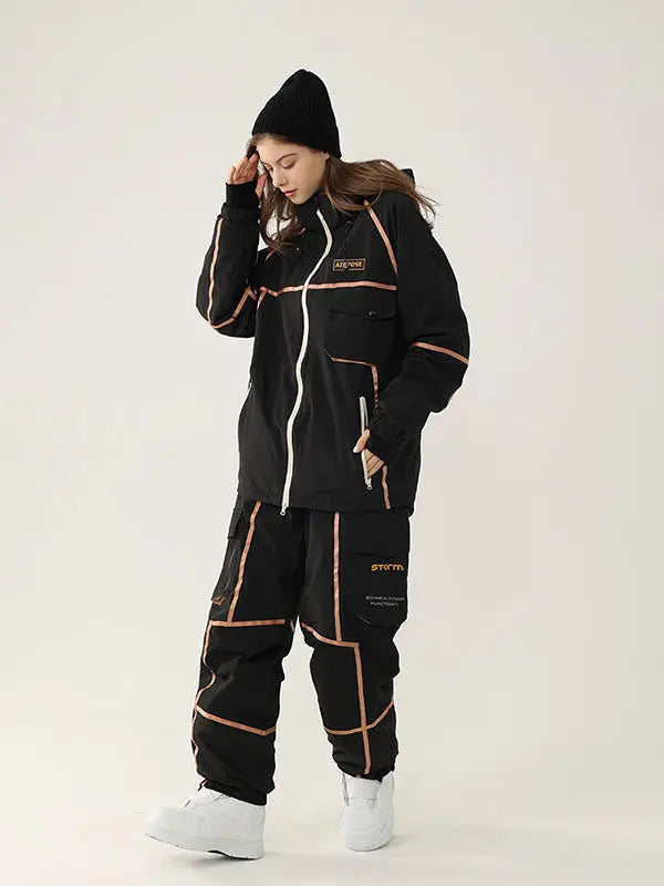 Men's Air Pose Mountain Breaker Stripe Cargo Snow Suits 