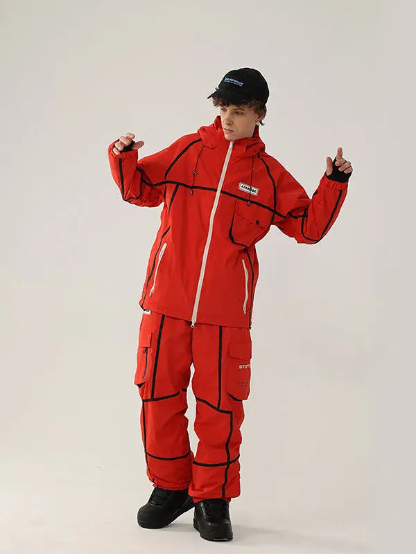Men's Air Pose Mountain Breaker Stripe Cargo Snow Suits 