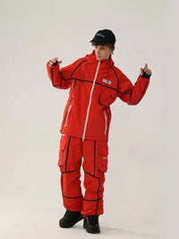 Men's Air Pose Mountain Breaker Stripe Cargo Snow Suits 