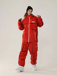 Men's Air Pose Mountain Breaker Stripe Cargo Snow Suits 