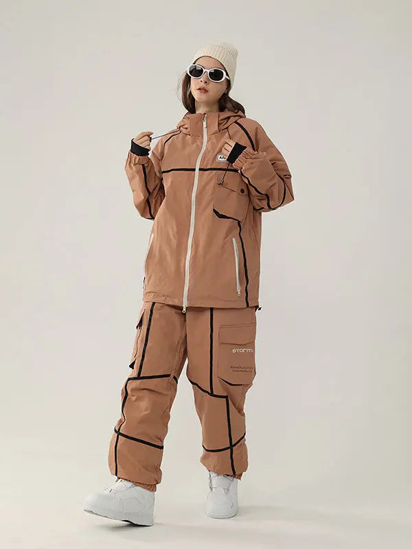 Men's Air Pose Mountain Breaker Stripe Cargo Snow Suits 
