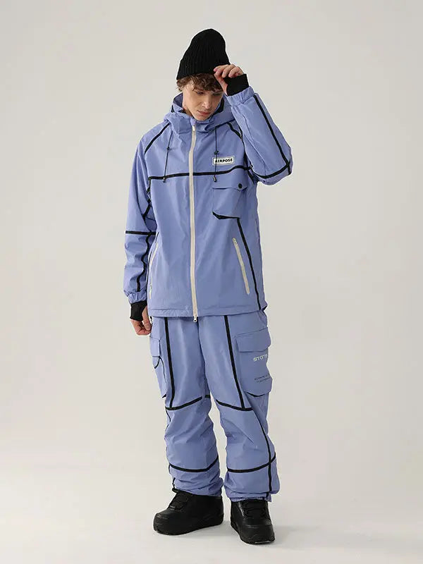 Men's Air Pose Mountain Breaker Stripe Cargo Snow Suits 