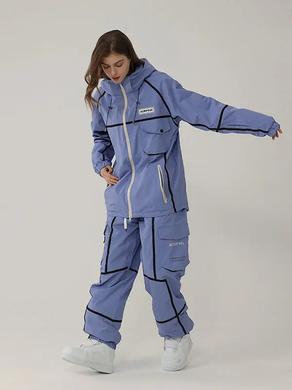 Men's Air Pose Mountain Breaker Stripe Cargo Snow Suits 
