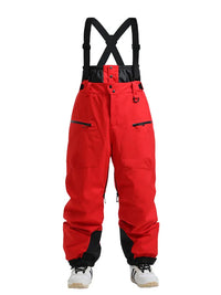 Men's Gsou Snow Durable Mountain Pro All Function Cargo Snow Bibs Pants 