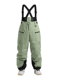 Men's Gsou Snow Durable Mountain Pro All Function Cargo Snow Bibs Pants 