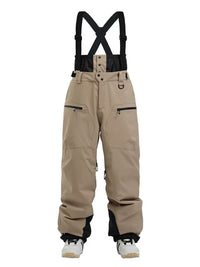 Men's Gsou Snow Durable Mountain Pro All Function Cargo Snow Bibs Pants 